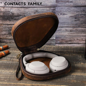 Funda protectora de cuero de vaca para <span class=keywords><strong>Sony</strong></span> WH-<span class=keywords><strong>1000xm4</strong></span>, bolsa de transporte de viaje, con correa de cuerda, Vintage - Product Image 2