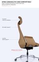 Chaise de bureau exécutive inclinable et pivotante à dossier haut en cuir, hauteur réglable - Design moderne pour le bureau à domicile