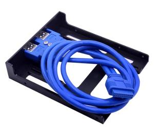 20Pin 2 Port USB 3.0 Hub USB 3.0 adaptor kabel Panel depan braket FDD untuk PC Desktop 3.5 inci Floppy Disk Drive Bay - Product Image 3