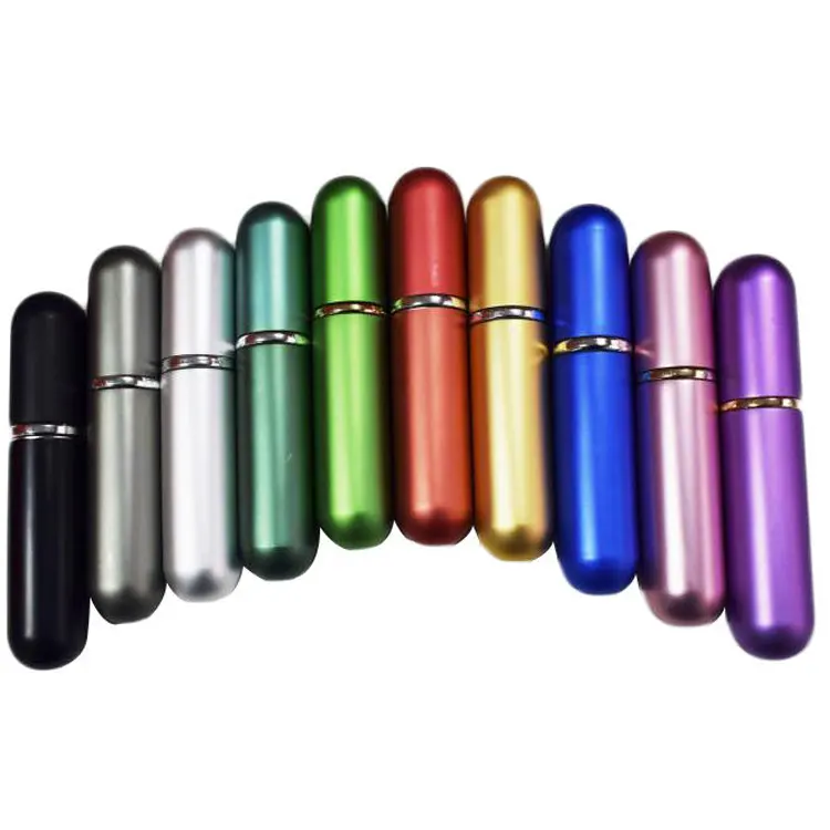 Dalam stok portabel warna-warni Aluminium 5ml pena parfum perjalanan Atomizer untuk parfum