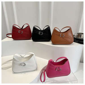 Bolso de hombro nuevo, elegante y a la moda, de diseño exclusivo con textura de alta gama para mujer, en color sólido. - Product Image 2