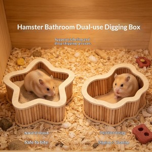Boîte de fouillis en bois de peuplier pour hamster, bac à <span class=keywords><strong>sable</strong></span>, toilettes en bois pour petits animaux, jouet d'enrichissement pour hamster, rat, gerbil - Vente en gros - Product Image 4