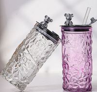 Tasses à thé/café/jus en verre de 330 ml avec paille pour boissons chaudes et froides – Prix usine