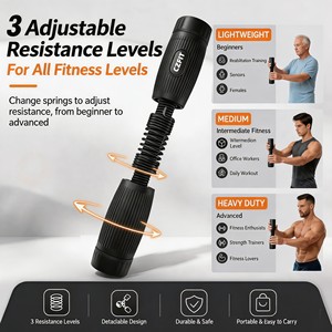 Barra de Torque Metálica Multifuncional, Ejercitador de Fuerza Ajustable para Brazos y Muñecas, Equipo de Fitness Portátil y Compacto para el Hogar y el Gimnasio - Product Image 3