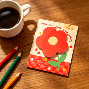 Bloc de Notas Adhesivas con Diseño de Flores Rojas, 30 Hojas, Autoadhesivas - Product Image 5