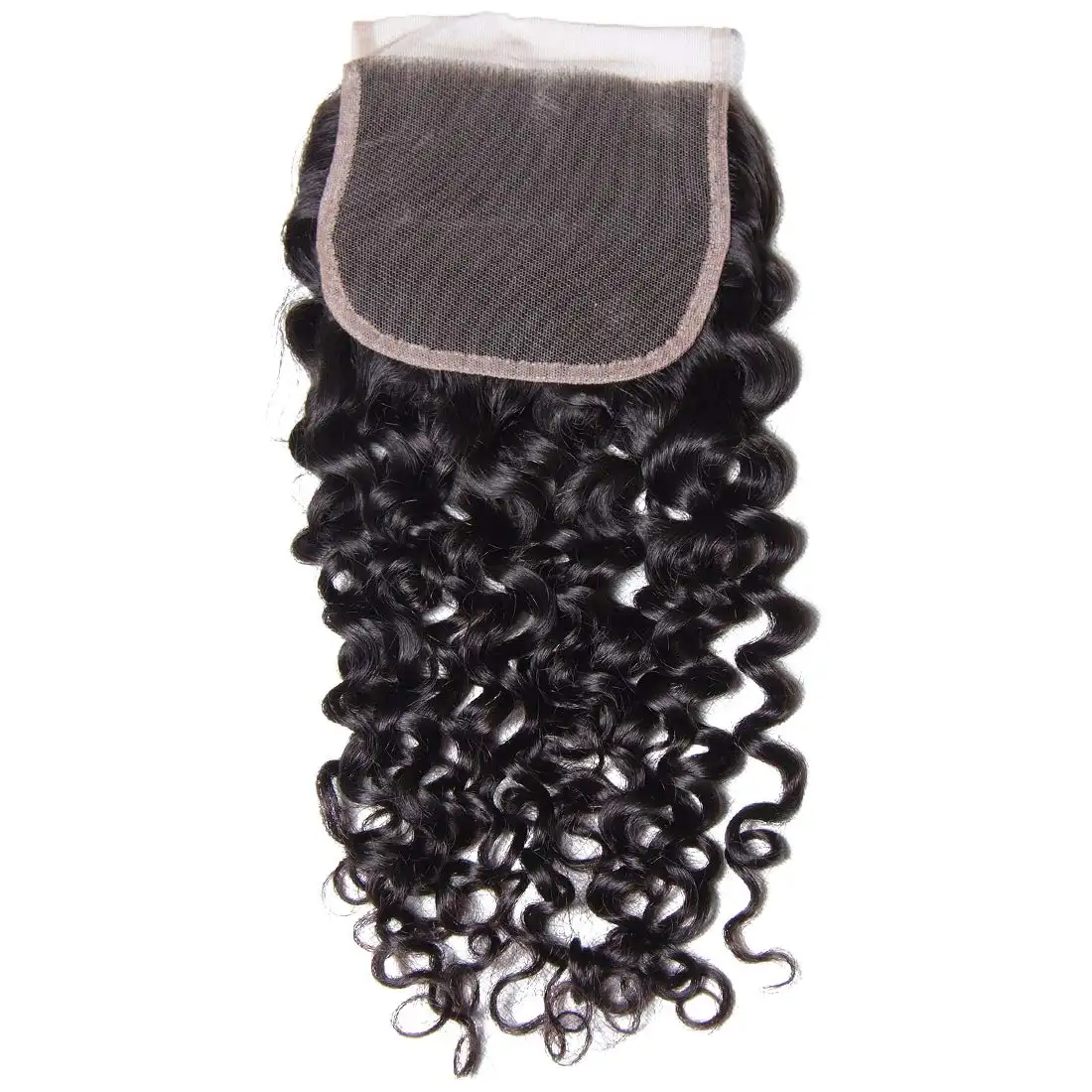 Top Quality Brazilian Hair Jerry Curly Natural Color Remy Human Hair Lace Closure