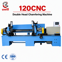 Machine à chanfreiner à double extrémité de haute précision Servo 120 avec engrenage de chargement/déchargement automatique |   Machine à débavurer les extrémités de tubes en acier