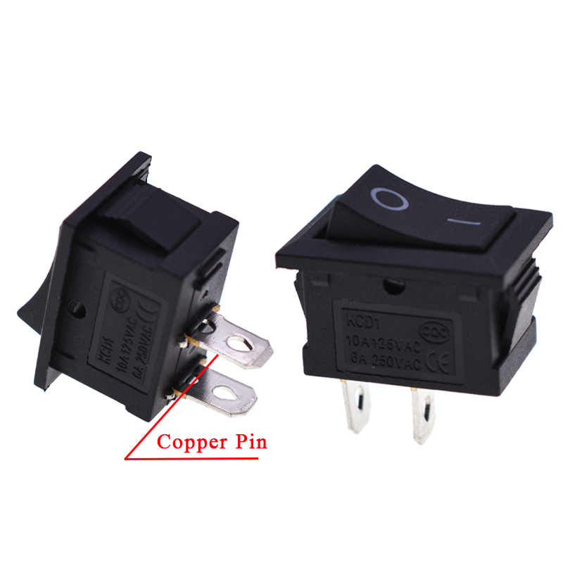 YZ Rocker Switch KCD1-101 15MM*21MM ON-OFF 2PIN Color With White/Black/Red Rocker Switches