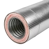 Conduite d'air flexible en aluminium de qualité supérieure pour CVC, 8 pouces, R-6.0, pour isolation de conduits de CVC et d'évacuation intensifs, 25 pieds, UL 181