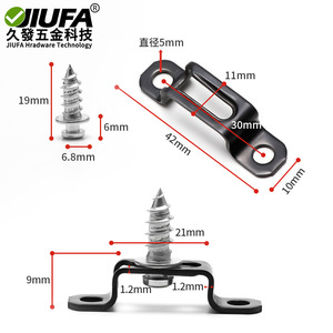 Connecteur de meuble dissimulé JiuFa 5 mm en acier au carbone noir, support durable pour étagère de placard - Product Image 1