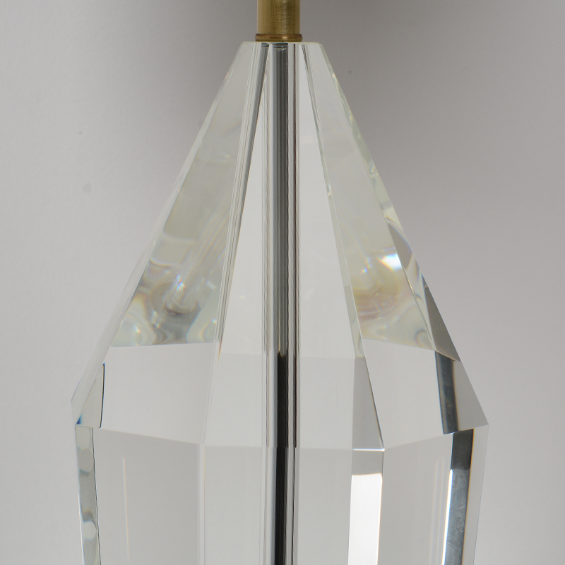 酒店卧室客厅灯的八角形水晶柱台灯