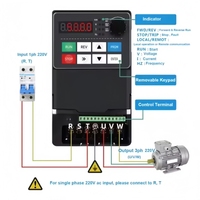 Variador de Frecuencia VFD Monofásico de 0.75KW, 1.5KW, 2.2KW, 220V, 50/60HZ, Control Vectorial, Transformador para Motor de Compresor