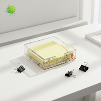 Distributeur de notes autocollantes en acrylique à motifs, support de mémo transparent pour bureau, maison, rangement de réception OEM
