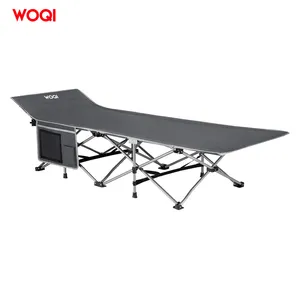 WOQI-cama plegable para acampar para adultos, para exteriores, portátil, resistente, ligero, para dormir