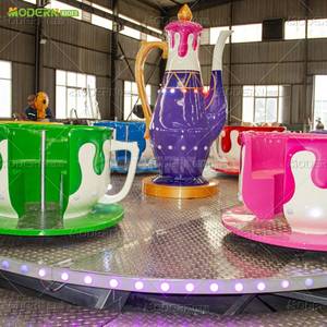 Atracción de 6 tazas con remolque, equipo de parque de atracciones portátil grande para exteriores - Product Image 5