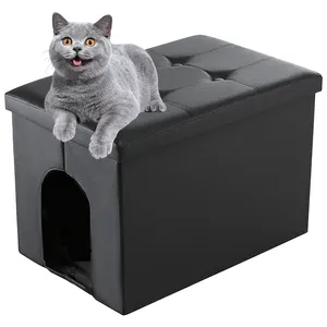 2024 Best Selling Cat Litter Box Enclosure Furniture Hidden Cat Washroom Bench Storage Cabinet