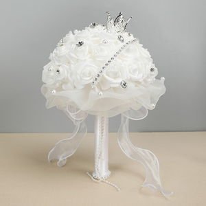 ช่อดอกไม้สุดหรูสำหรับเจ้าสาวช่อดอกไม้ริบบิ้นสำหรับงานแต่งงานเกาหลี - Product Image 2