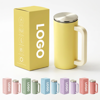Mug isotherme tendance à motif personnalisé, sans BPA, en acier inoxydable 304, à double paroi sous vide, pour café et eau de bureau