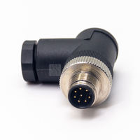 Connecteur circulaire automobile étanche en nylon à 8 broches M12 mâle, prise IP67