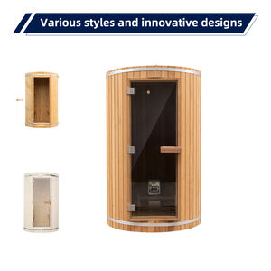 Cilindrico esterno bagno di vapore lontano infrarosso tradizionale secco una persona stanza Sauna al coperto barile Sauna per il bagno per Sal - Product Image 5