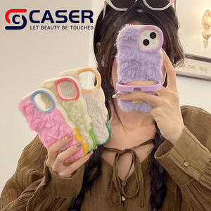 Otoño Invierno <span class=keywords><strong>chica</strong></span> piel sensación funda de teléfono móvil para iPhone 13 14 15 16 Pro Max piel Color sólido etiqueta <span class=keywords><strong>Invisible</strong></span> soporte funda de teléfono - Product Image 4