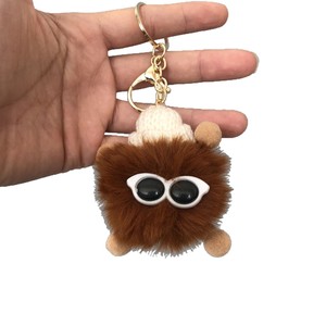 Llaveros de peluche con forma de bola de pelo, 5 cm, portátiles, con forma 3D, imitación de piel de conejo, para bolso, accesorios de coche, decoración de moda juvenil - Product Image 3
