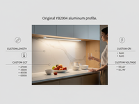 Étagère en verre trempé sur mesure de 8 mm avec éclairage LED, profil en aluminium, solution d'éclairage OEM pour mobilier d'hôtel YB2004-44