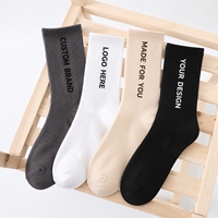 Fabricant de chaussettes personnalisées, chaussettes respirantes et confortables avec logo personnalisé, chaussettes de sport décontractées, douces, pour hommes, unisexes, en coton tricoté.