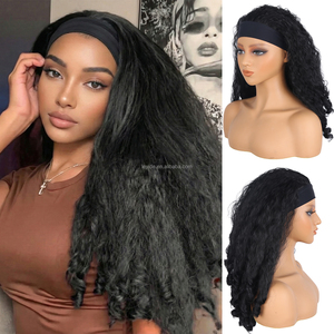 Parrucca Afro Naturale Nera con Elastico, Resistente al Calore, Capelli Sintetici ad Alta Temperatura, Ricci Morbidi - Product Image 2