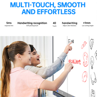 Tableau numérique intelligent portable CUHUB 65 pouces 4K avec écran tactile et support, tableau blanc interactif électronique pour salle de classe et salle d'affaires