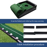 Entrenamiento Caoba Auto Ball Return Interior/exterior Ejercicio Mat Tipo Putting Green Golf Putter Trainer