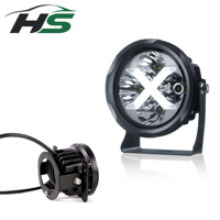 HSSH Phare LED rond rétroéclairé RGB de 4 pouces 40W à faisceau large avec interrupteur filaire pour conduite tout-terrain