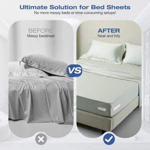 Bed Sheet Holder with Lock Straps Heavy Duty Corner Fitted <b>Bedsheet</b> Fasteners with Strips for Most Size Mattress - Product Image 5