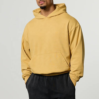Pull à capuche épais vierge pour homme, coupe oversize, épaules tombantes, poche kangourou, vente en gros, direct usine