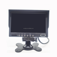 AHD CVBS Monitor mobil LCD TFT, kontrol jarak jauh resolusi 1024*600p & fungsi RGB 4 Pin konektor penerbangan 7 inci HD
