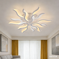 Plafonnier LED moderne en acrylique JACKSUN, lumière tricolore, plafonnier à intensité variable, 33,46 pouces, avec télécommande pour salon