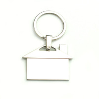 Porte-clés personnalisé en alliage de zinc durable en forme de maison avec logo gravé au laser pour agents immobiliers et banquiers hypothécaires