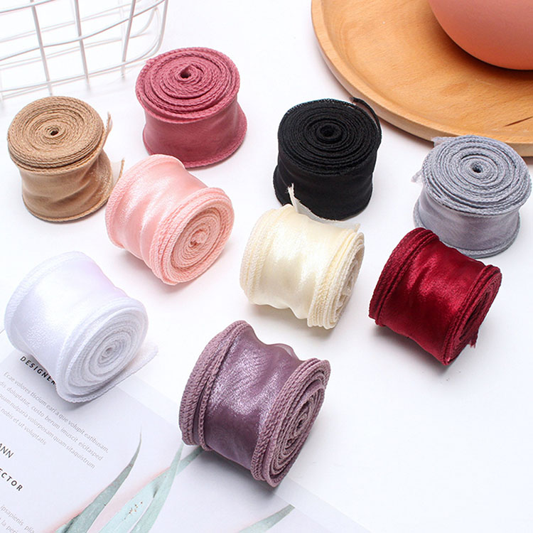Fresh Fish Tail Chiffon Ribbon Silk Pearl Edge Handmade Edging Packaging Ribbon Bouquet Wrapping Bow Drying Ribbon
