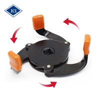 Llave Ajustable de 3 Mordazas de Acero al Carbono para Tapas de Filtro de Aceite, Diseño Giratorio para Motocicletas y Camiones, Accionamiento de 1/2"-3/8"