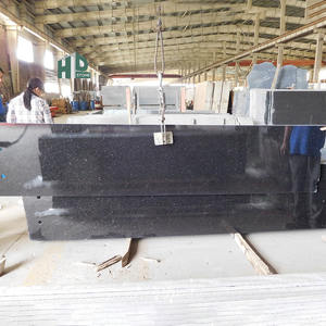 หินแกรนิตสีดำธรรมชาติ หินแกรนิตแบล็คกาแล็กซี่ขัดเงา แผ่นครึ่งแผ่น หินแกรนิตสีดำสำหรับทำเคาน์เตอร์ - Product Image 3