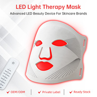 Masque de luminothérapie LED professionnel, irradiance 30mW/cm², luminothérapie LED rouge, 4 couleurs, masque facial en silicone pour luminothérapie rouge