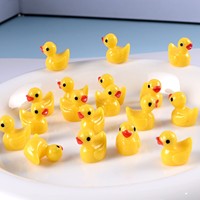 Ensemble de mini-canards jaunes à l'échelle 1:12, canard miniature pour maison de poupée, pour la décoration de scène de bassin et de bain
