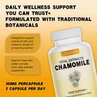 Capsules de poudre de camomille naturelle, favorise la gestion du stress et le confort digestif, sans OGM, tonique doux