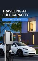 Chargeur mural pour véhicules électriques monophasé 7kW/9.6kW/11.5kW certifié FCC SAE J1772 Type 1 - IP65 OCPP1.6J/RFID/WiFi pour usage domestique et commercial