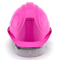 Casque de sécurité industriel certifié CE EN397, en ABS rose de qualité supérieure, ventilé, avec visière intégrée sur les lunettes
