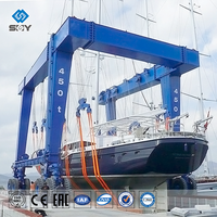 Grue mobile de chantier naval offshore pour yachts marins, élévateur de bateaux 500 tonnes 600 tonnes, avec moteur et PLC, à vendre