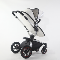 Poussette en cuir de luxe 3 en 1 de haute qualité