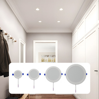 Lampu rumah LED Modern lampu Led tipis tidak berkedip 3W 9W 12W 18W 24W 4 inci lampu latar tersembunyi plastik DOB lampu Panel LED baru