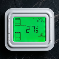 Termostato Digital LCD para Aire Acondicionado con Pantalla de Temperatura Ambiente, Control de Ventilador y Función de Detección de Presencia