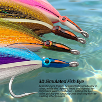 6/0 #   Leurre de pêche à la mouche Luminous Tarpon Streamers avec yeux 3D et hameçons en acier inoxydable pour la pêche nocturne au bar, au tarpon et au bonite géant
